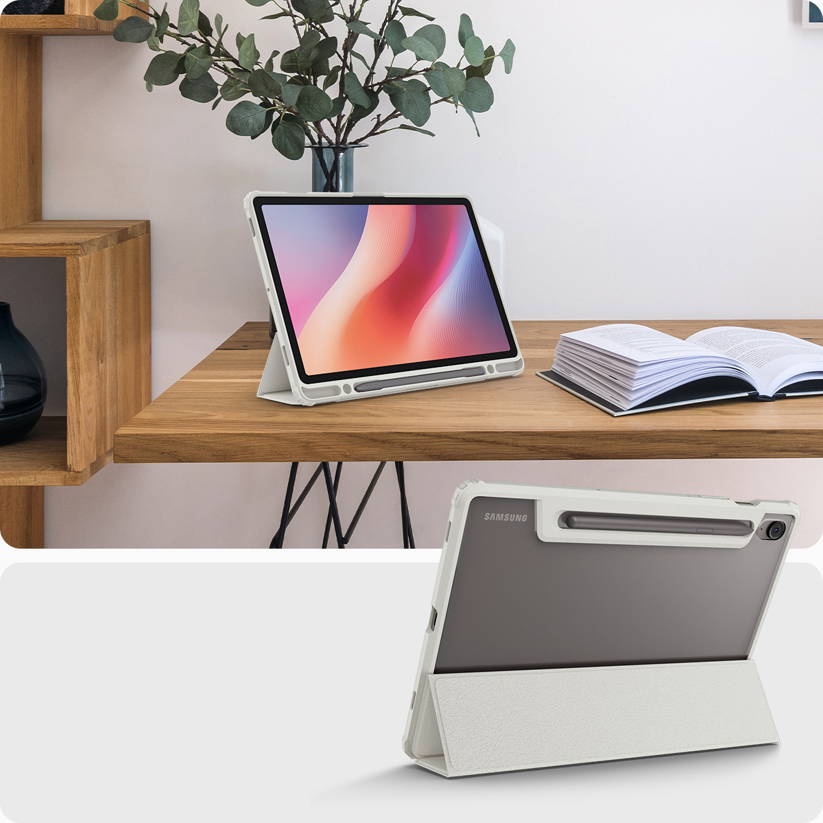 Etui Spigen Ultra Hybrid Pro do Galaxy Tab S10 FE, szaro-przezroczyste